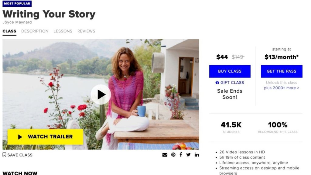 A picture of Writing Your Story (joyce Maynard)'s website