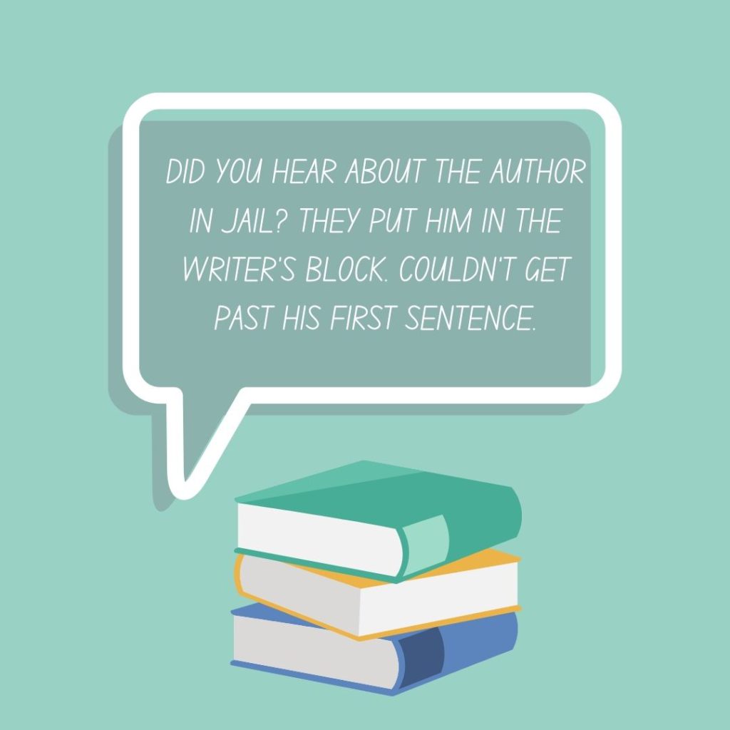 A book pun about writer's block