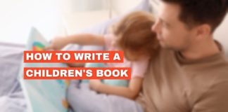 How to write a children's book featured image with a blurred background.