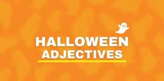 Halloween adjectives featured image from Capitalize My Title