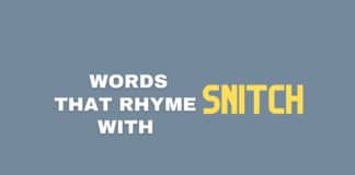 Words the rhyme with snitch featured image from Capitalize My Title.