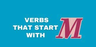 Verbs that start with M featured image from Capitalize My Title.