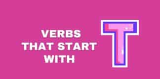 Verbs that start with T featured image from Capitalize My Title.