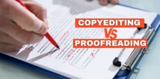 Copy editing vs proofreading featured image from Capitalize My Title.