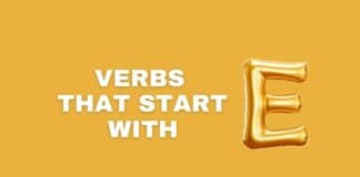 Verbs that start with E featured image from Capitalize My Title.