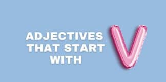 Adjectives that start with V featured image from Capitalize My Title.