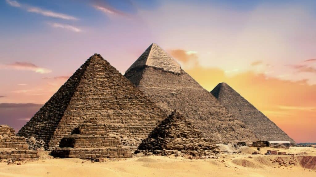 photo showing the pyramids in Egypt