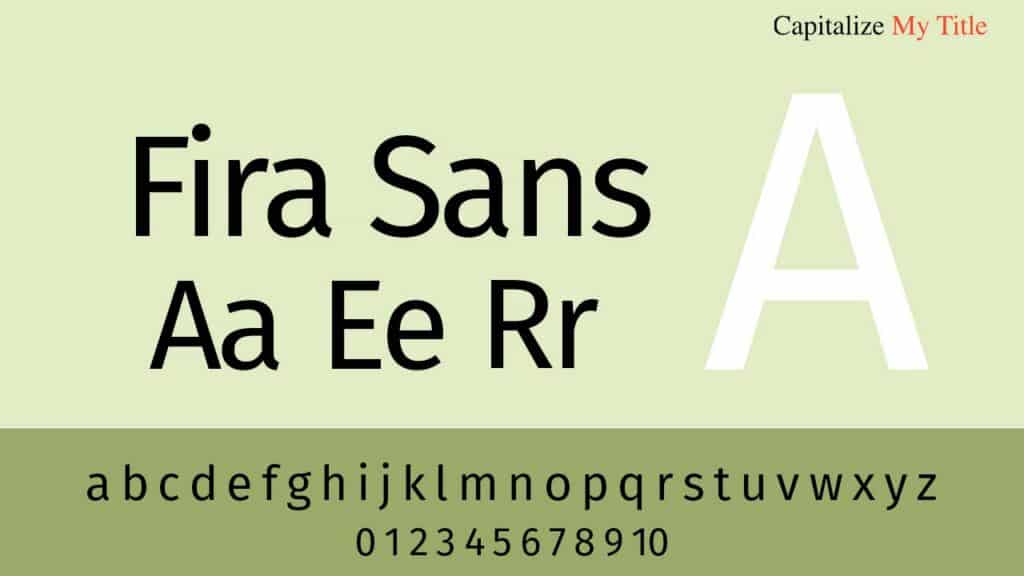 Photo showing Fira Sans for the best fonts for resumes