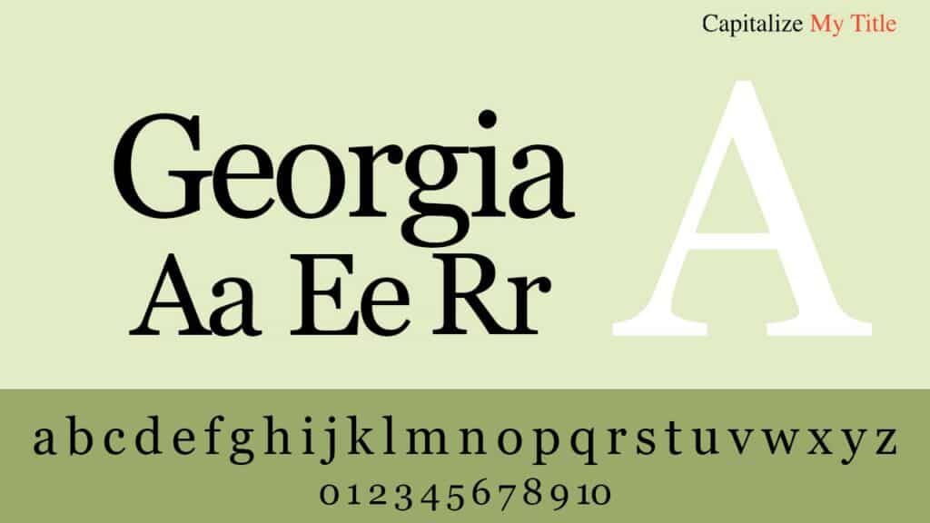 Photo showing Georgia font for resumes