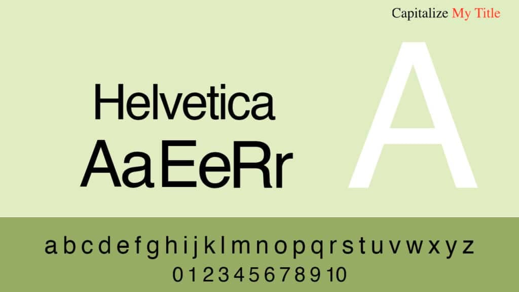 Photo showing the Helvetica font for books