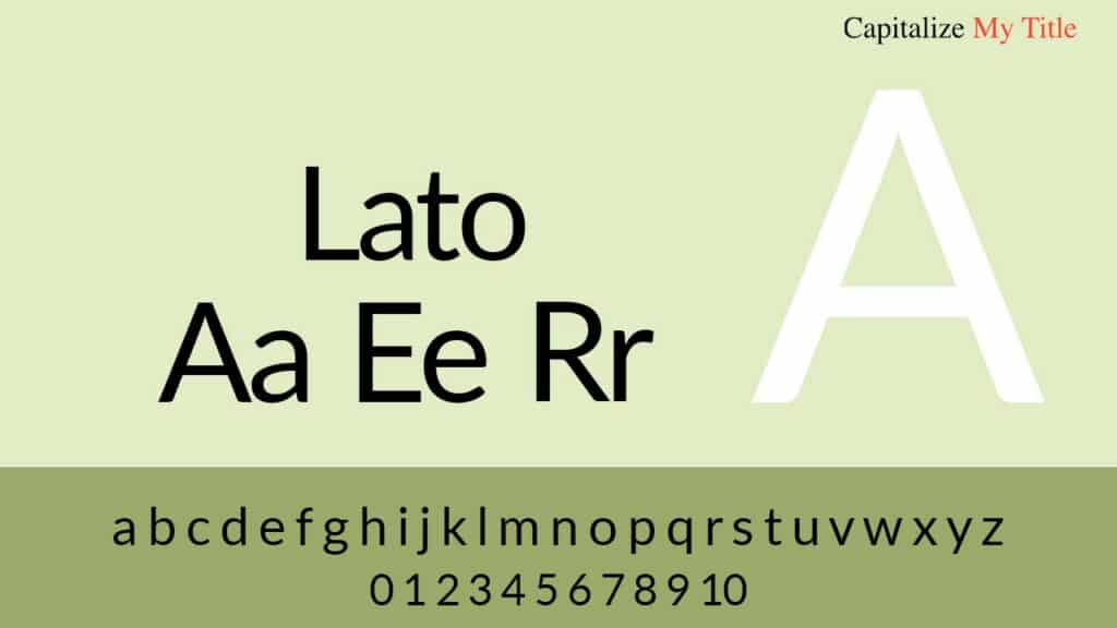 Photo showing Lato font for resume 