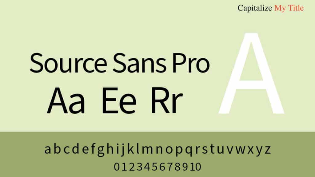 Photo showing Source Sans Pro font for resume. 
