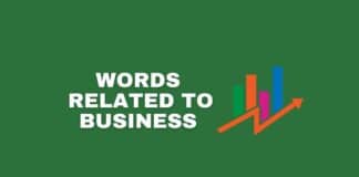 Featured image with words related to business text and bar graph