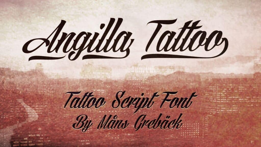 Photo showing Angilla Tattoo font