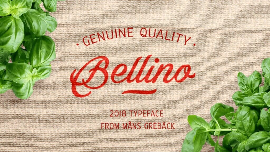 Photo showing Bellino typeface for tattoos.