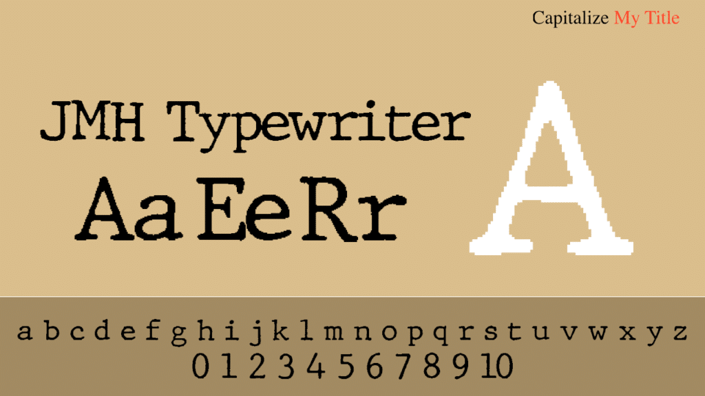 Photo showing a typewriter font for tattoos called JHM Typewriter