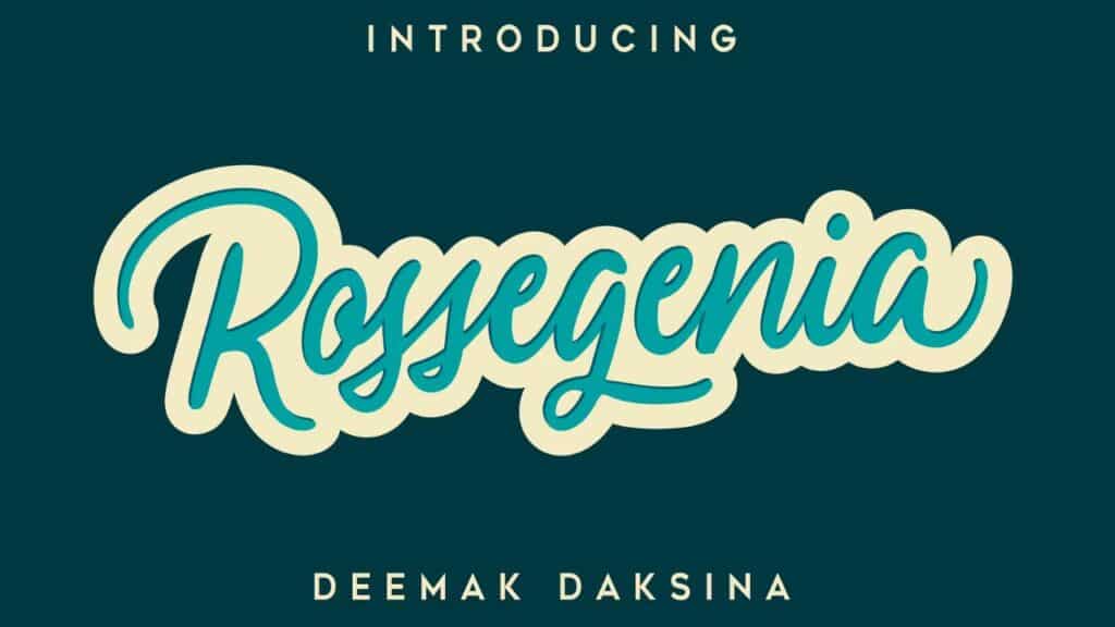Photo showing the Rossegenia font for tattoos