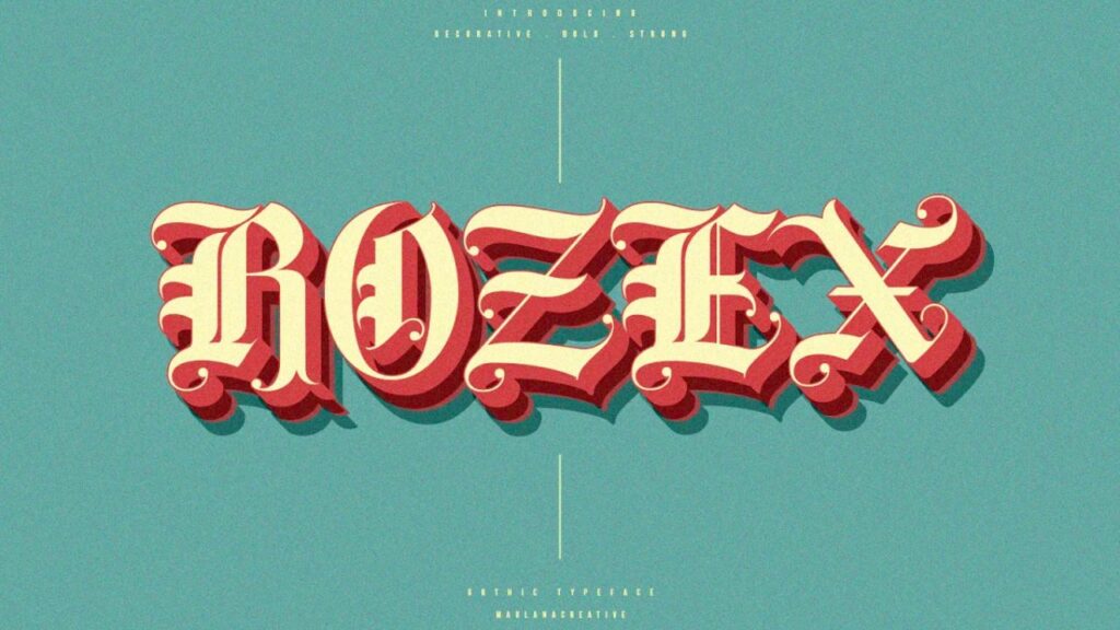 Photo showing the font Rozex