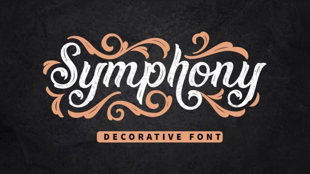 Photo showing a decorative font called Symphony