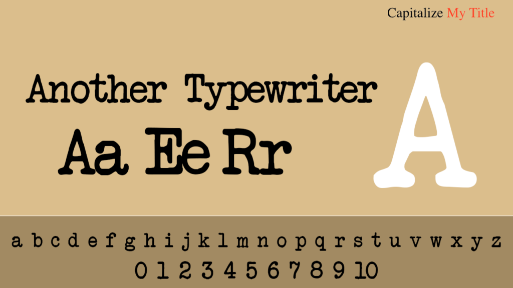 Photo showing Another Typewriter, one of the best fonts for tattoos