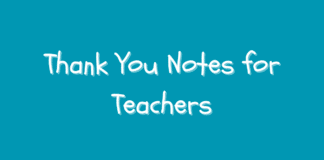 Thank You Notes For Teachers