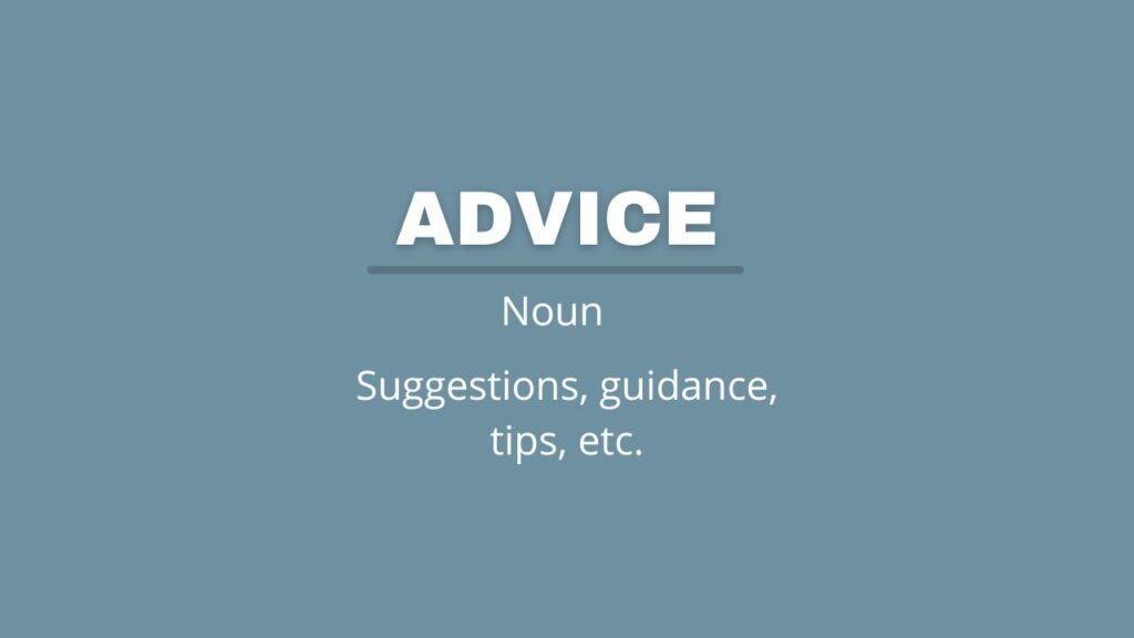 Photo showing what advice is.