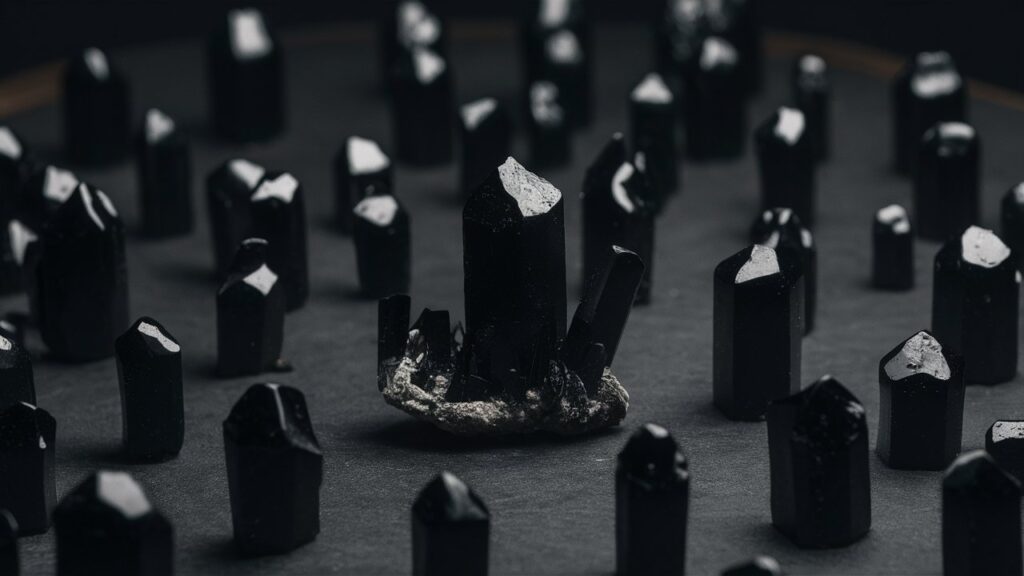 A Close Up Photograph Of Black Anatase Crystals Sh Gqzqlligssuljumks6q3yg Wytkztbnt62 Dnmm3pj02g