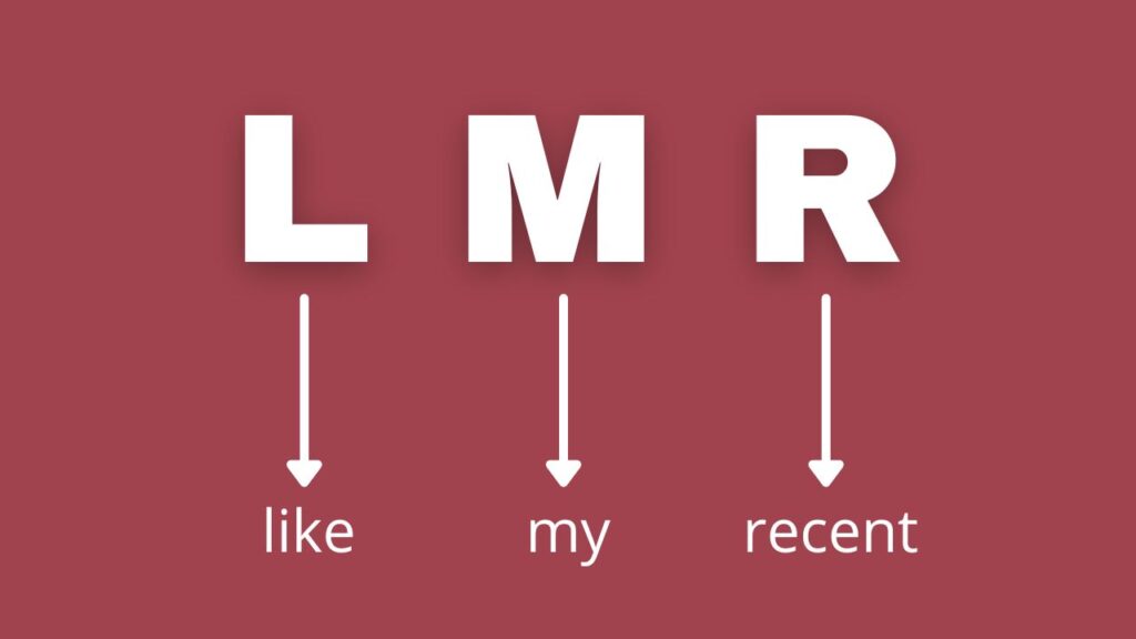 Photo showing what LMR stands for (like my recent)