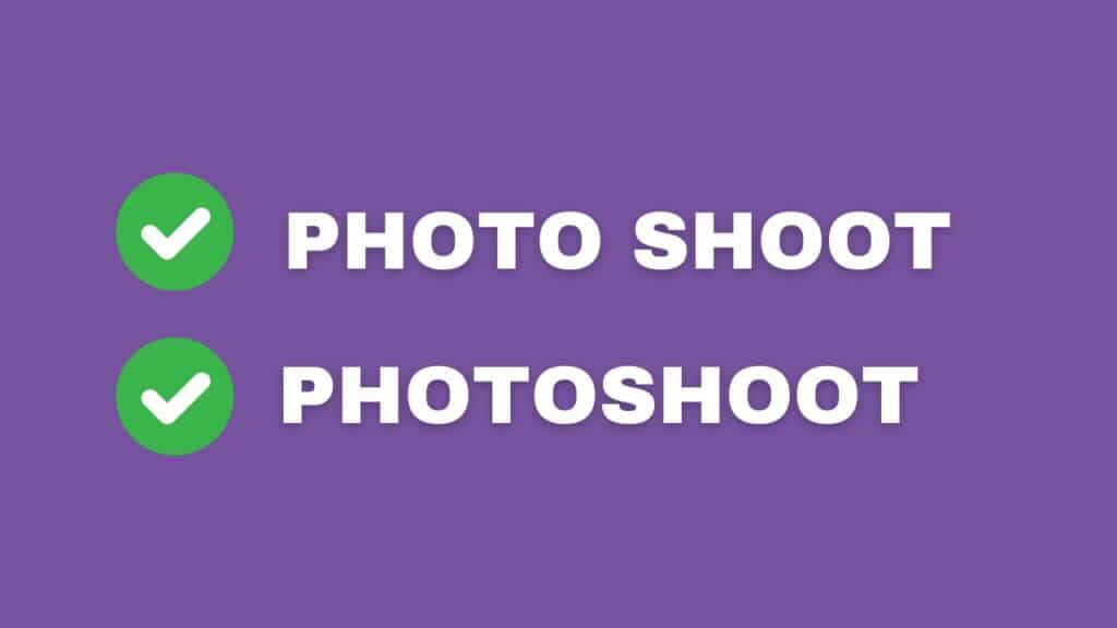 Photo showing that photo shoot and photoshoot are both correct spellings