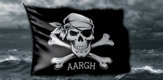 A Pirate Flag With A Black Background And A White Uk Ncbnusyue2ud7 Hs30g Rkthhazrrk Hbyouq2 3dg
