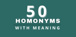 Featured image about 50 homonyms with meaning