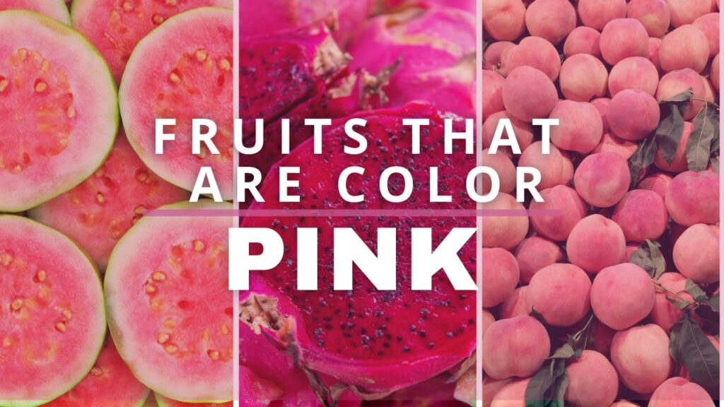 Fruits that are color pink collage