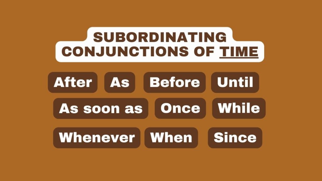 Photo showing the different subordinating conjunctions of place