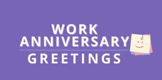 Work anniversary greetings featured image.