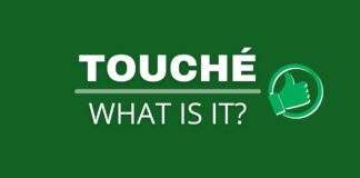 Featured image with touché meaning text