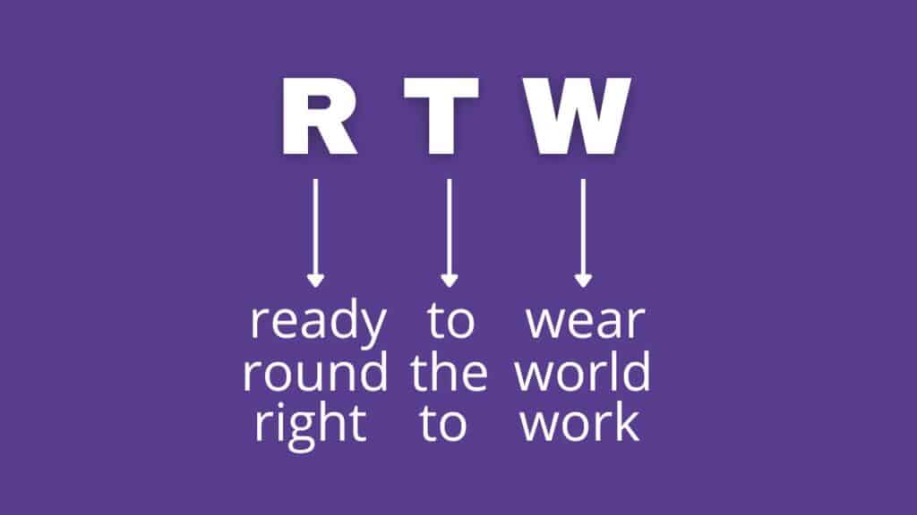 Photo showing the other meanings of RTW