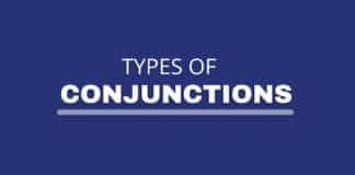 Featured image with types of conjunctions text.