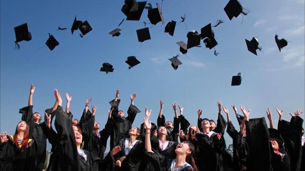 Students celebrating their graduation