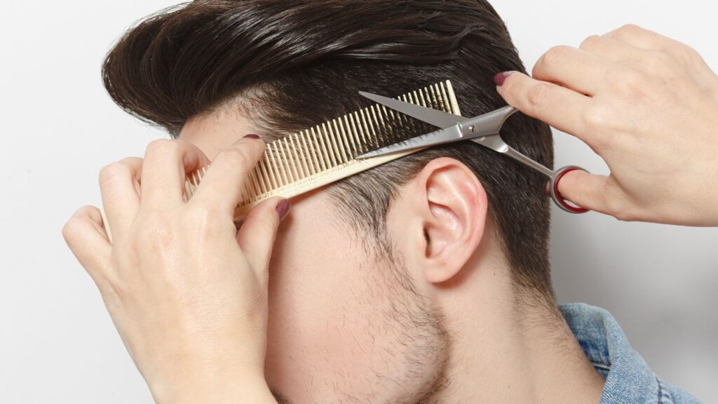 A man getting a haircut