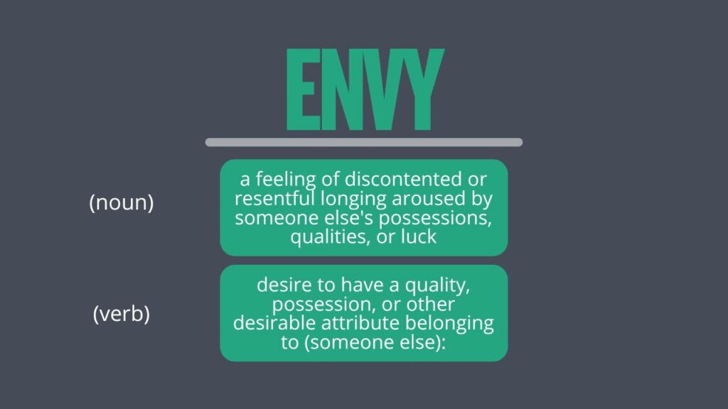 Photo showing the meaning of the word 'envy'