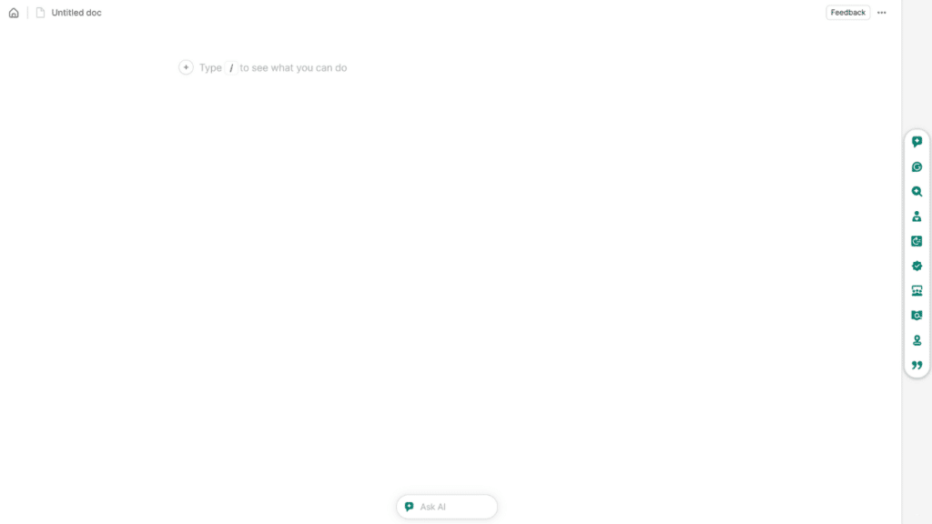 Photo showing the new Docs writing space in grammarly