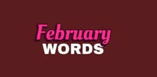 Featured image for words related to February