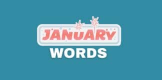 Featured image for words related to January.