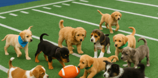 Puppies Playing Football