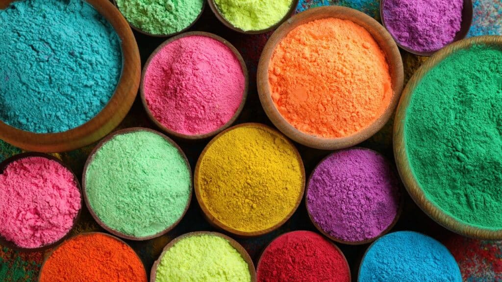 Photo of gulal (colored powder)