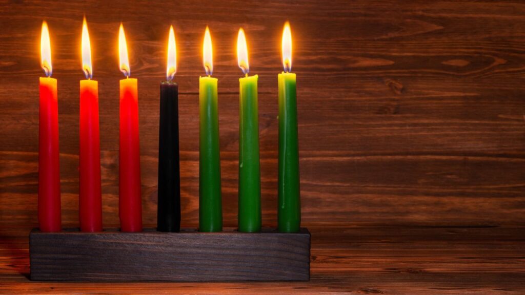 Photo showing the Kwanzaa candles