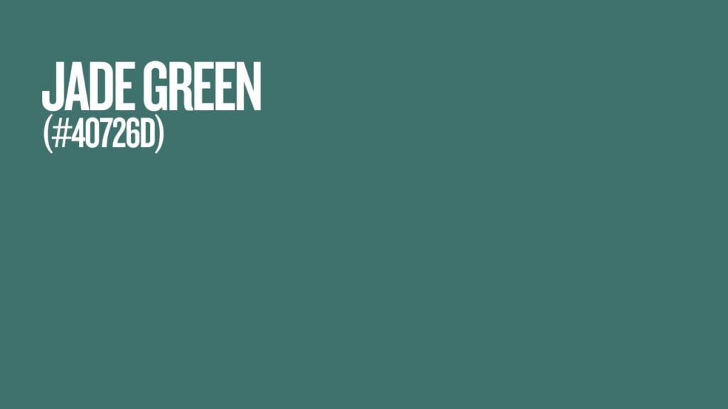 Photo showing the color of jade green #40726D 