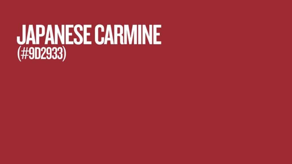 Photo showing the color of Japanese carmine #9D2933 