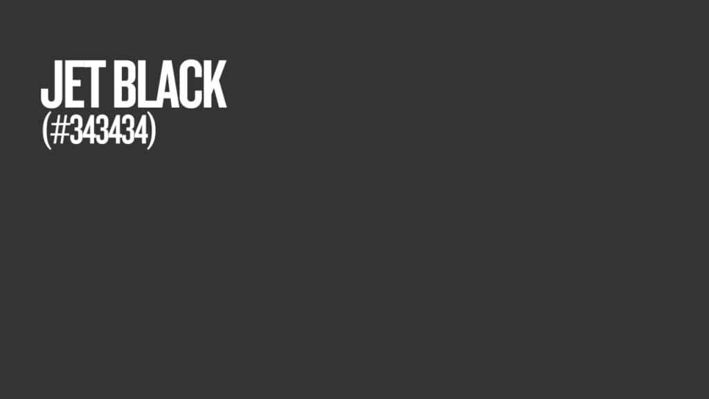 Photo showing the color of jet black #343434