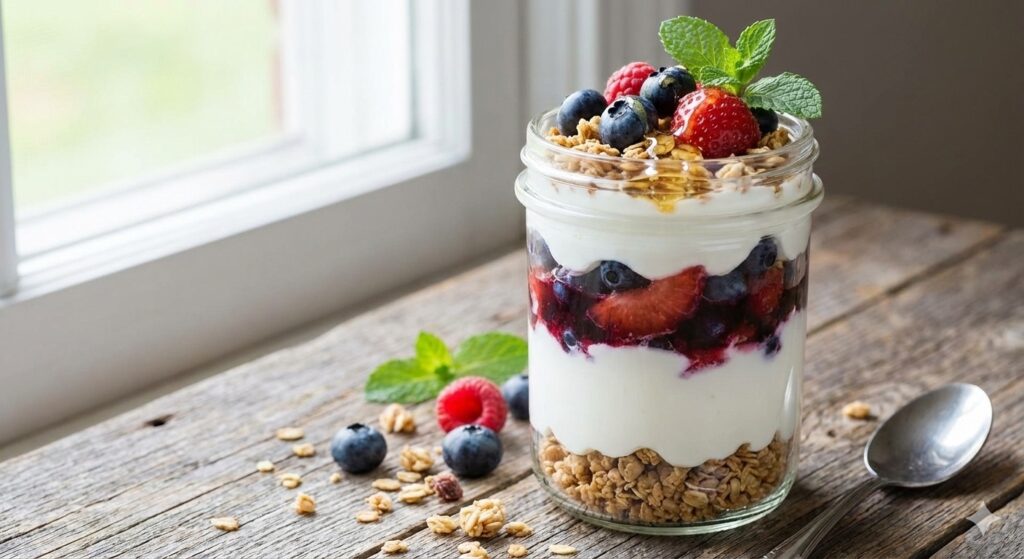 Photo showing Greek yogurt parfait